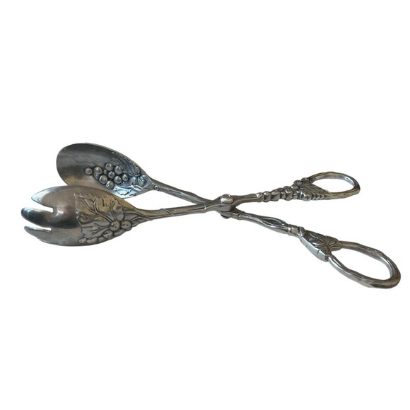 Vintage Arthur Court Designs Grape Pattern Heavy Duty Aluminum Serving Tongs - Picture 2 of 6